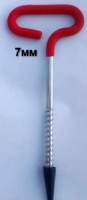 Стальной ввертыш Alpika 7мм с широкой красной морозостойкой ручкой 18905