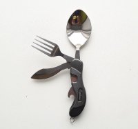 Набор туристический складной (нож, ложка, вилка, открывашка), цвет микс 22059