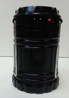 Фонарь туристический складной 6LED, 3xAA, солнце, аккумулятор, черный 18855
