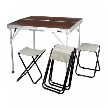 Складной стол туристический "Пикник" с 4 стульями 86x80x69см 10554