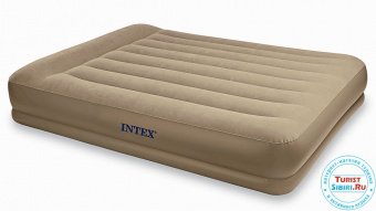 Надувная кровать Intex 67748 Pillow Rest (с насосом 220В) 152х203х38см 10091
